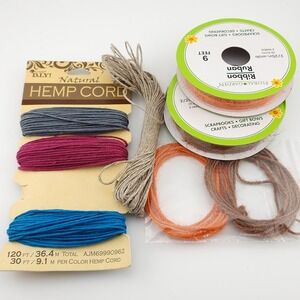 Hemp & Jute Cord for jewelry making crafts, Over 100 Feet